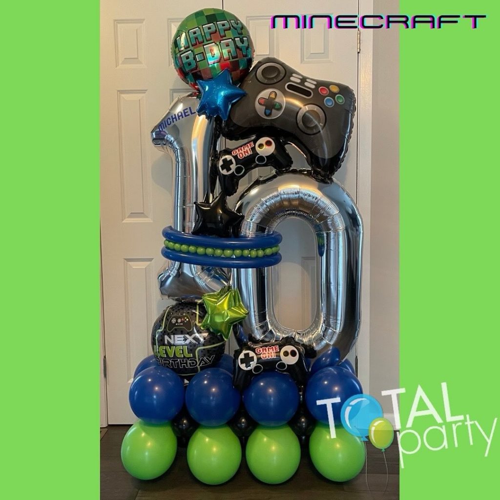 Michael’s Minecraft marquee 
#happybirthday #balloondelivery #balloonmarquee #balloonsbytotalparty