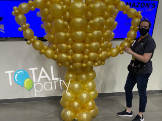 Gold balloon trophy sculpture