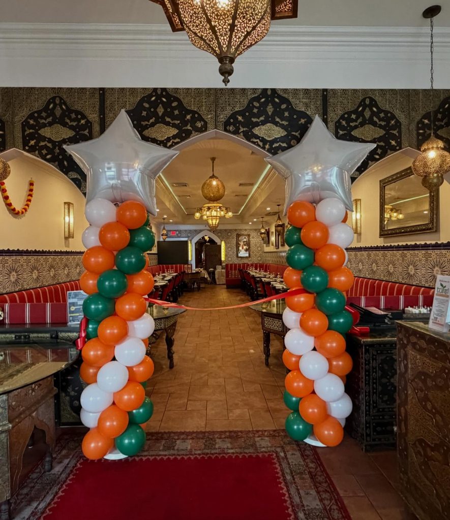 Ribbon cutting ceremony today at @tulsi.indiancuisine!  Welcome! @ebregionalchamberofcommerce @balloonsbytotalparty