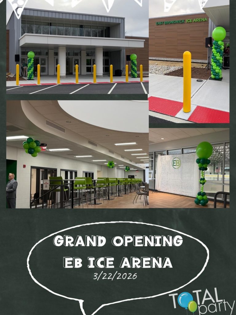 Congratulations to all who made the Grand Opening of the new Ice Arena possible!  Fabulous day in East Brunswick. Total Party is one of the proud sponsors. 💚🤍🐻